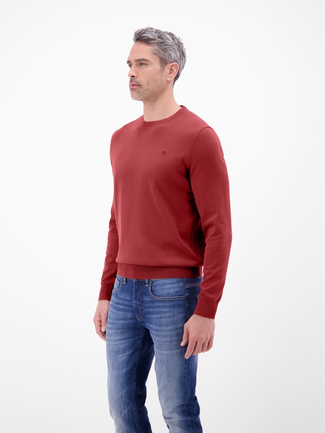 LERROS Strickpullover »Herren Strickpullover aus Baumwolle mit Crewneck Ausschnitt« Weicher Strick-Pullover, Rundhalsausschnitt, lange Ärmel, pflegeleicht