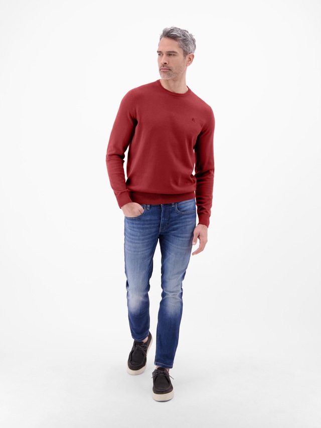 LERROS Strickpullover »Herren Strickpullover aus Baumwolle mit Crewneck Ausschnitt« Weicher Strick-Pullover, Rundhalsausschnitt, lange Ärmel, pflegeleicht