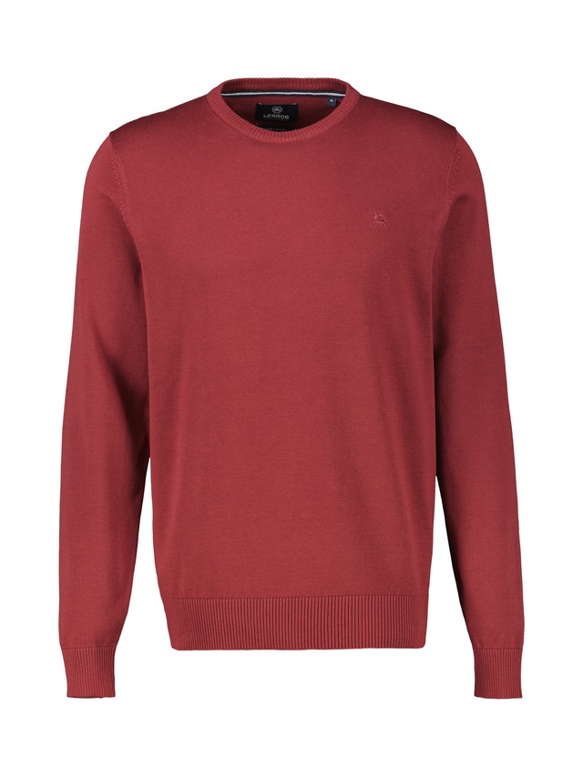 LERROS Strickpullover »Herren Strickpullover aus Baumwolle mit Crewneck Ausschnitt« Weicher Strick-Pullover, Rundhalsausschnitt, lange Ärmel, pflegeleicht