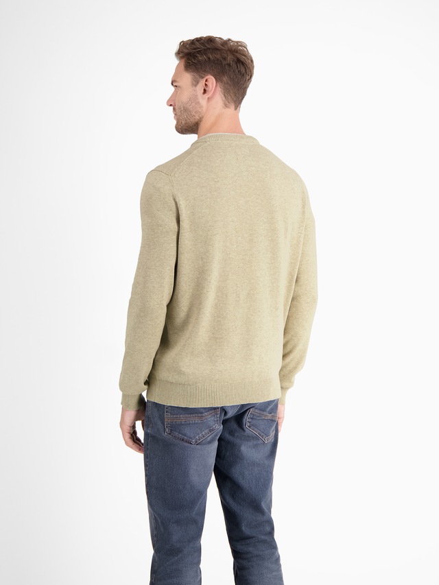 LERROS Strickpullover »Herren Strickpullover aus Baumwolle mit Crewneck Ausschnitt« Weicher Strick-Pullover, Rundhalsausschnitt, lange Ärmel, pflegeleicht