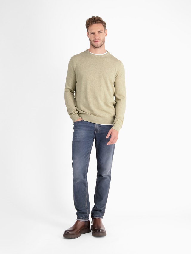 LERROS Strickpullover »Herren Strickpullover aus Baumwolle mit Crewneck Ausschnitt« Weicher Strick-Pullover, Rundhalsausschnitt, lange Ärmel, pflegeleicht