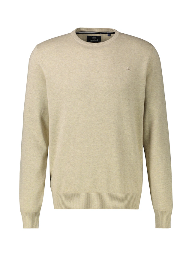LERROS Strickpullover »Herren Strickpullover aus Baumwolle mit Crewneck Ausschnitt« Weicher Strick-Pullover, Rundhalsausschnitt, lange Ärmel, pflegeleicht
