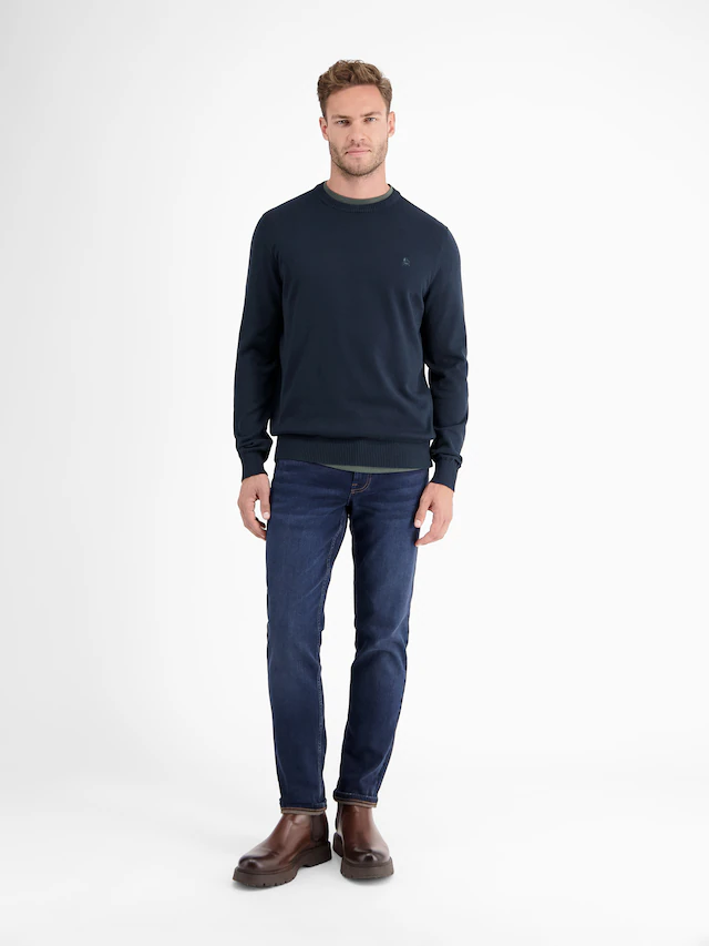 LERROS Strickpullover »Herren Strickpullover aus Baumwolle mit Crewneck Ausschnitt« Weicher Strick-Pullover, Rundhalsausschnitt, lange Ärmel, pflegeleicht