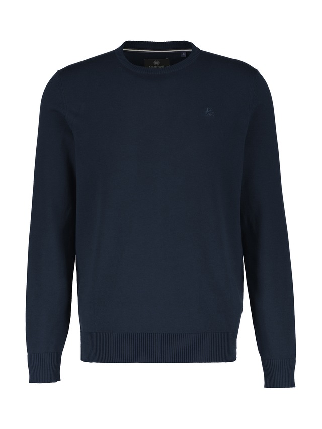 LERROS Strickpullover »Herren Strickpullover aus Baumwolle mit Crewneck Ausschnitt« Weicher Strick-Pullover, Rundhalsausschnitt, lange Ärmel, pflegeleicht