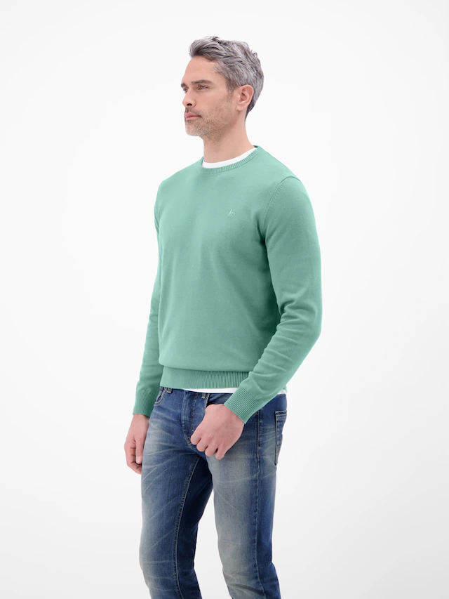 LERROS Strickpullover »Herren Strickpullover aus Baumwolle mit Crewneck Ausschnitt« Weicher Strick-Pullover, Rundhalsausschnitt, lange Ärmel, pflegeleicht
