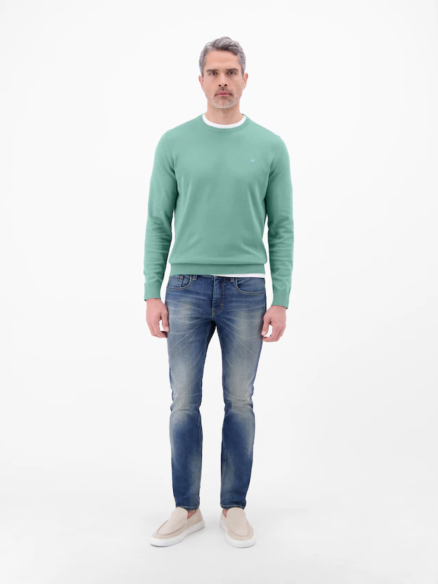 LERROS Strickpullover »Herren Strickpullover aus Baumwolle mit Crewneck Ausschnitt« Weicher Strick-Pullover, Rundhalsausschnitt, lange Ärmel, pflegeleicht