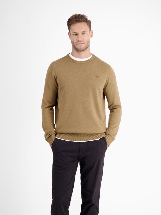 LERROS Strickpullover »Herren Strickpullover aus Baumwolle mit Crewneck Ausschnitt« Weicher Strick-Pullover, Rundhalsausschnitt, lange Ärmel, pflegeleicht