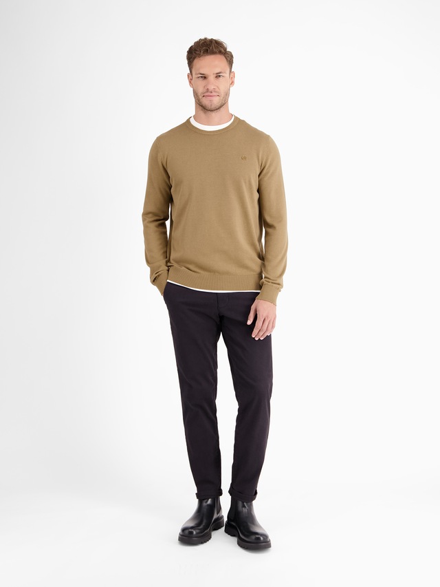 LERROS Strickpullover »Herren Strickpullover aus Baumwolle mit Crewneck Ausschnitt« Weicher Strick-Pullover, Rundhalsausschnitt, lange Ärmel, pflegeleicht