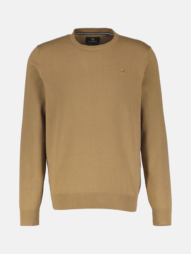 LERROS Strickpullover »Herren Strickpullover aus Baumwolle mit Crewneck Ausschnitt« Weicher Strick-Pullover, Rundhalsausschnitt, lange Ärmel, pflegeleicht