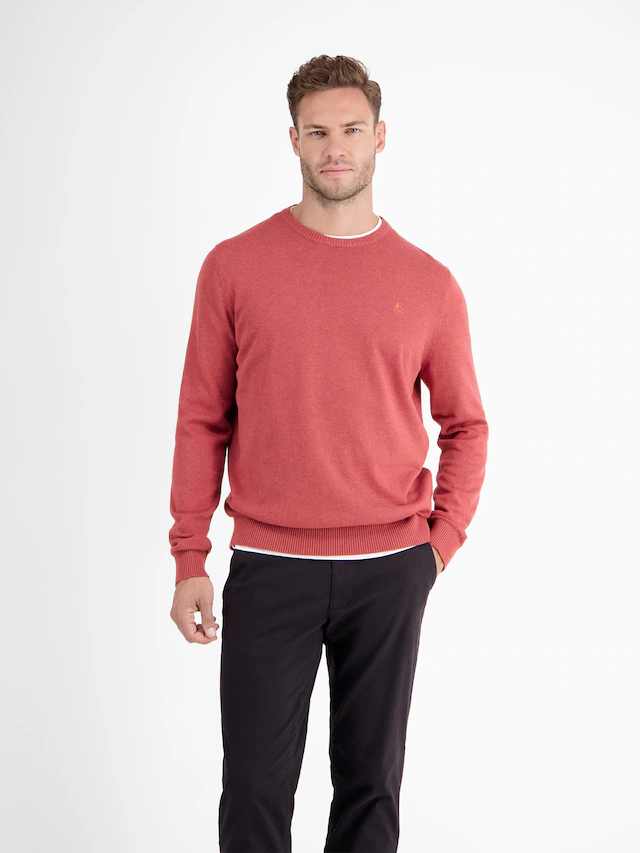LERROS Strickpullover »Herren Strickpullover aus Baumwolle mit Crewneck Ausschnitt« Weicher Strick-Pullover, Rundhalsausschnitt, lange Ärmel, pflegeleicht