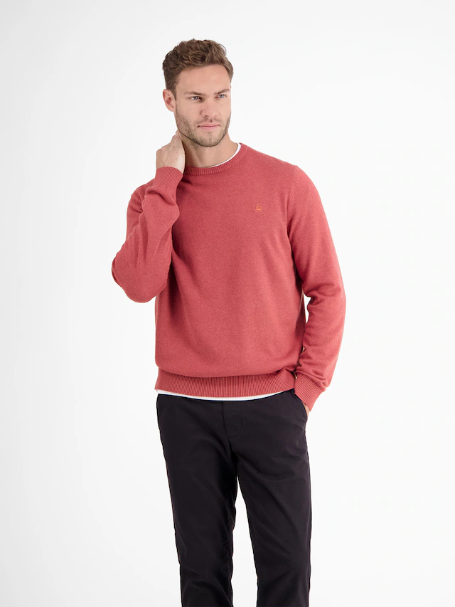 LERROS Strickpullover »Herren Strickpullover aus Baumwolle mit Crewneck Ausschnitt« Weicher Strick-Pullover, Rundhalsausschnitt, lange Ärmel, pflegeleicht