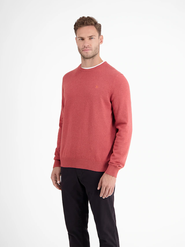LERROS Strickpullover »Herren Strickpullover aus Baumwolle mit Crewneck Ausschnitt« Weicher Strick-Pullover, Rundhalsausschnitt, lange Ärmel, pflegeleicht