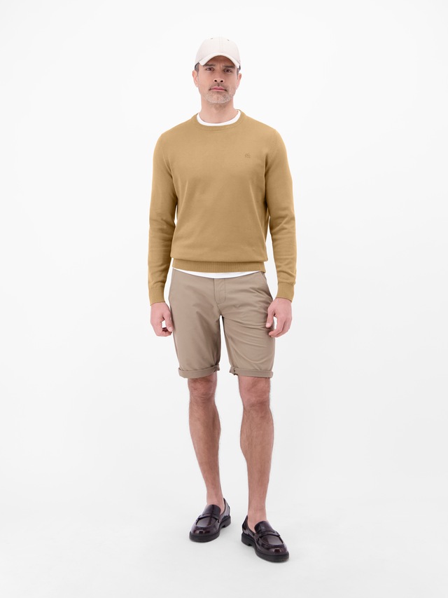 LERROS Strickpullover »Herren Strickpullover aus Baumwolle mit Crewneck Ausschnitt« Weicher Strick-Pullover, Rundhalsausschnitt, lange Ärmel, pflegeleicht