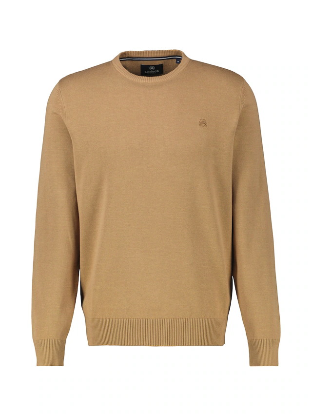 LERROS Strickpullover »Herren Strickpullover aus Baumwolle mit Crewneck Ausschnitt« Weicher Strick-Pullover, Rundhalsausschnitt, lange Ärmel, pflegeleicht