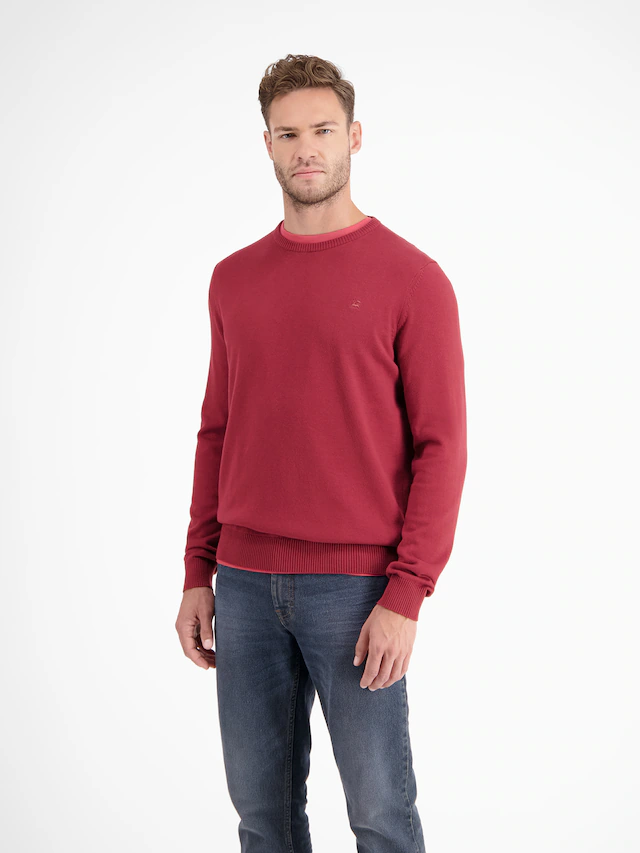 LERROS Strickpullover »Herren Strickpullover aus Baumwolle mit Crewneck Ausschnitt« Weicher Strick-Pullover, Rundhalsausschnitt, lange Ärmel, pflegeleicht
