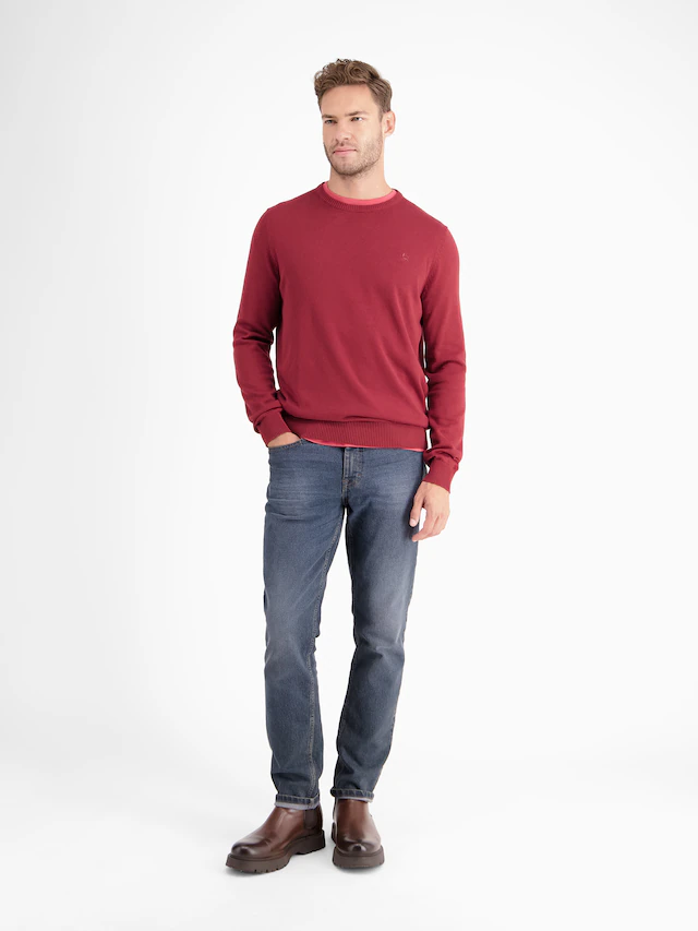 LERROS Strickpullover »Herren Strickpullover aus Baumwolle mit Crewneck Ausschnitt« Weicher Strick-Pullover, Rundhalsausschnitt, lange Ärmel, pflegeleicht