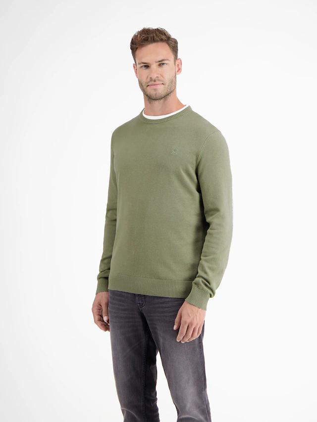 LERROS Strickpullover »Herren Strickpullover aus Baumwolle mit Crewneck Ausschnitt« Weicher Strick-Pullover, Rundhalsausschnitt, lange Ärmel, pflegeleicht