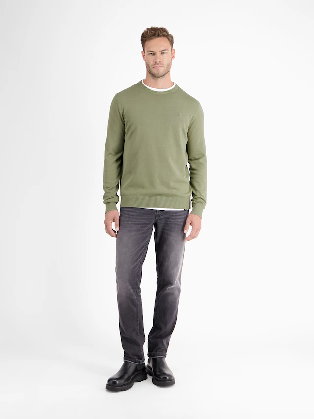 LERROS Strickpullover »Herren Strickpullover aus Baumwolle mit Crewneck Ausschnitt« Weicher Strick-Pullover, Rundhalsausschnitt, lange Ärmel, pflegeleicht