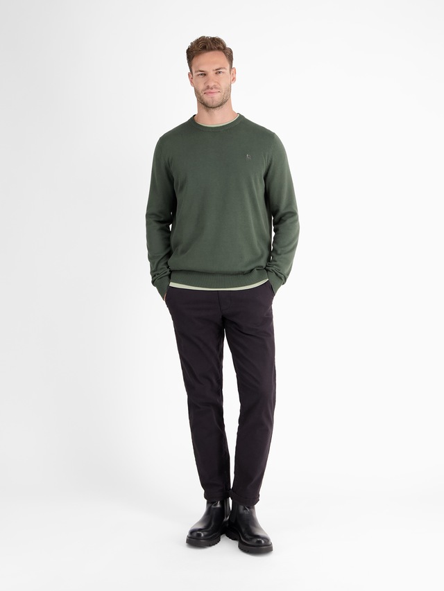 LERROS Strickpullover »Herren Strickpullover aus Baumwolle mit Crewneck Ausschnitt« Weicher Strick-Pullover, Rundhalsausschnitt, lange Ärmel, pflegeleicht