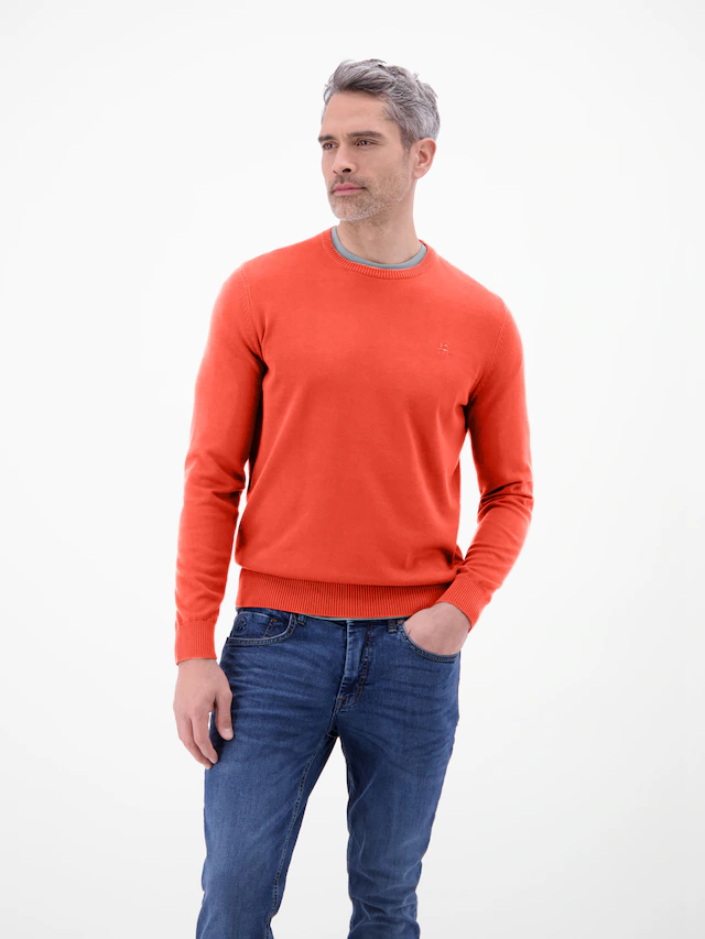 LERROS Strickpullover »Herren Strickpullover aus Baumwolle mit Crewneck Ausschnitt« Weicher Strick-Pullover, Rundhalsausschnitt, lange Ärmel, pflegeleicht