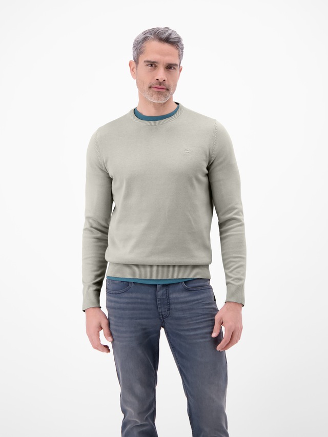 LERROS Strickpullover »Herren Strickpullover aus Baumwolle mit Crewneck Ausschnitt« Weicher Strick-Pullover, Rundhalsausschnitt, lange Ärmel, pflegeleicht