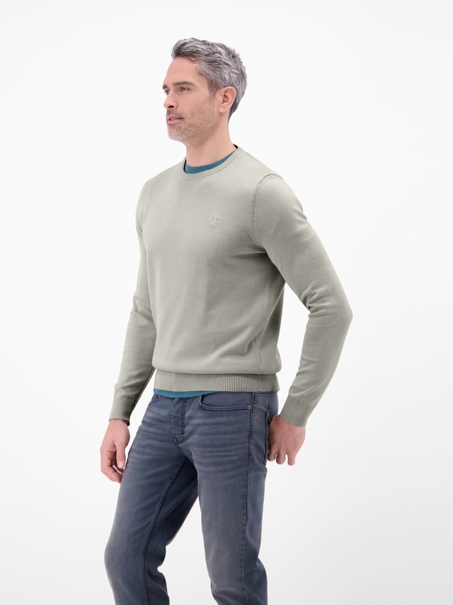 LERROS Strickpullover »Herren Strickpullover aus Baumwolle mit Crewneck Ausschnitt« Weicher Strick-Pullover, Rundhalsausschnitt, lange Ärmel, pflegeleicht