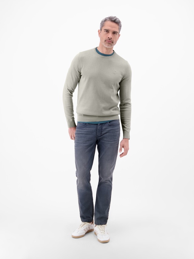 LERROS Strickpullover »Herren Strickpullover aus Baumwolle mit Crewneck Ausschnitt« Weicher Strick-Pullover, Rundhalsausschnitt, lange Ärmel, pflegeleicht