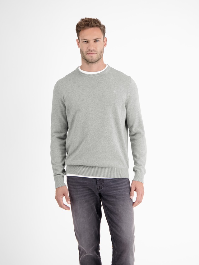 LERROS Strickpullover »Herren Strickpullover aus Baumwolle mit Crewneck Ausschnitt« Weicher Strick-Pullover, Rundhalsausschnitt, lange Ärmel, pflegeleicht