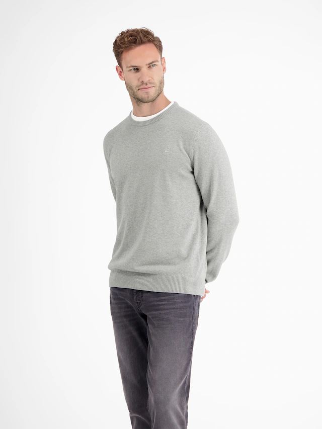 LERROS Strickpullover »Herren Strickpullover aus Baumwolle mit Crewneck Ausschnitt« Weicher Strick-Pullover, Rundhalsausschnitt, lange Ärmel, pflegeleicht
