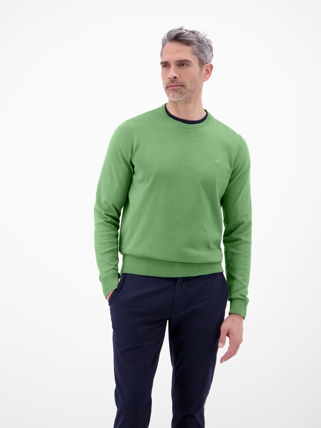 LERROS Strickpullover »Herren Strickpullover aus Baumwolle mit Crewneck Ausschnitt« Weicher Strick-Pullover, Rundhalsausschnitt, lange Ärmel, pflegeleicht