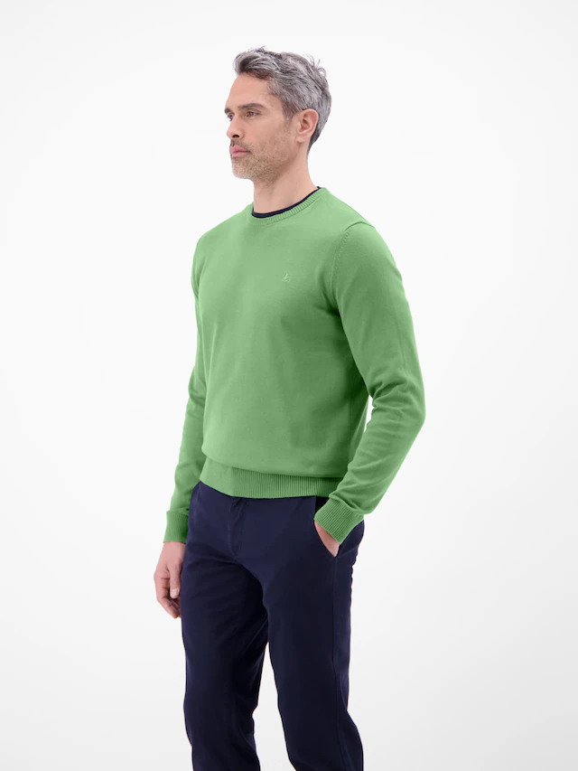 LERROS Strickpullover »Herren Strickpullover aus Baumwolle mit Crewneck Ausschnitt« Weicher Strick-Pullover, Rundhalsausschnitt, lange Ärmel, pflegeleicht