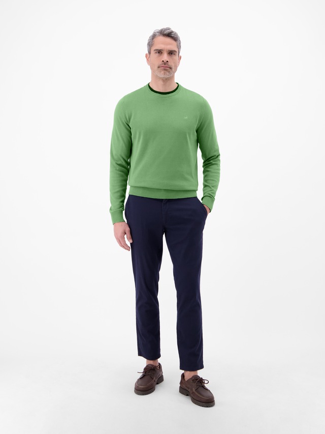 LERROS Strickpullover »Herren Strickpullover aus Baumwolle mit Crewneck Ausschnitt« Weicher Strick-Pullover, Rundhalsausschnitt, lange Ärmel, pflegeleicht