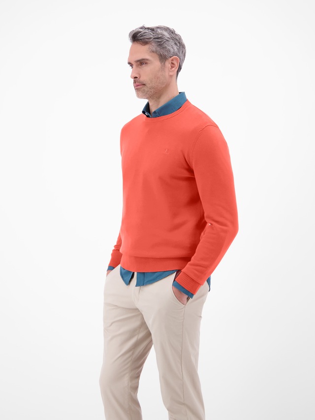 LERROS Strickpullover »Herren Strickpullover aus Baumwolle mit Crewneck Ausschnitt« Weicher Strick-Pullover, Rundhalsausschnitt, lange Ärmel, pflegeleicht