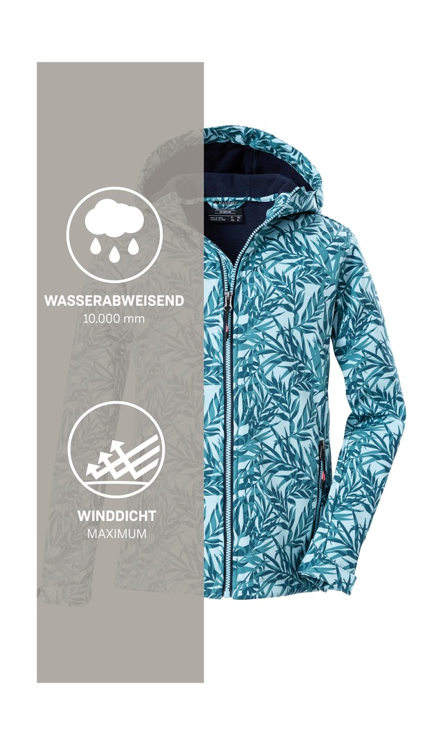 Killtec Softshelljacke »Mädchen Softshelljacke Print« Wasserdicht, windabweisend, atmungsaktiv, modischer Print