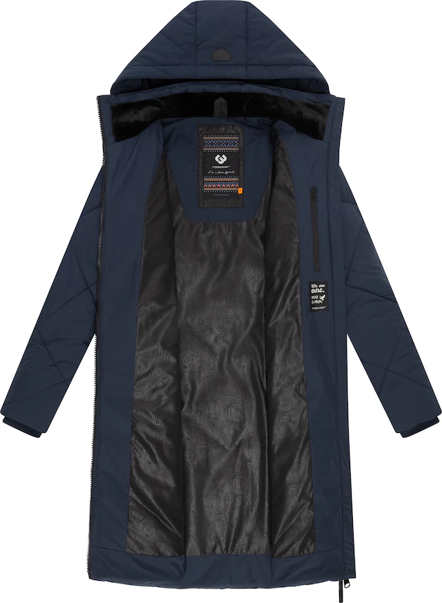 Ragwear Steppmantel »Rebela« stylischer Winterparka mit abnehmbarer Kapuze