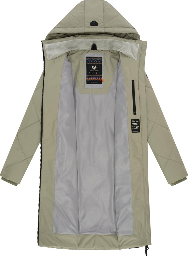 Ragwear Steppmantel »Rebela« stylischer Winterparka mit abnehmbarer Kapuze