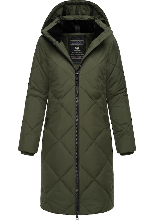 Ragwear Steppmantel »Rebela« stylischer Winterparka mit abnehmbarer Kapuze