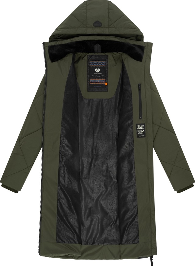 Ragwear Steppmantel »Rebela« stylischer Winterparka mit abnehmbarer Kapuze