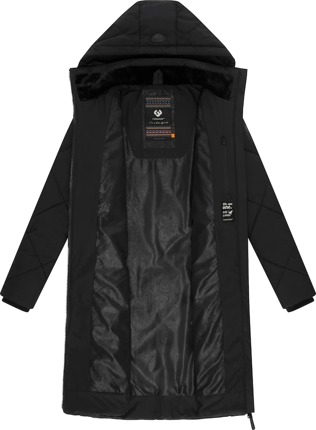Ragwear Steppmantel »Rebela« stylischer Winterparka mit abnehmbarer Kapuze