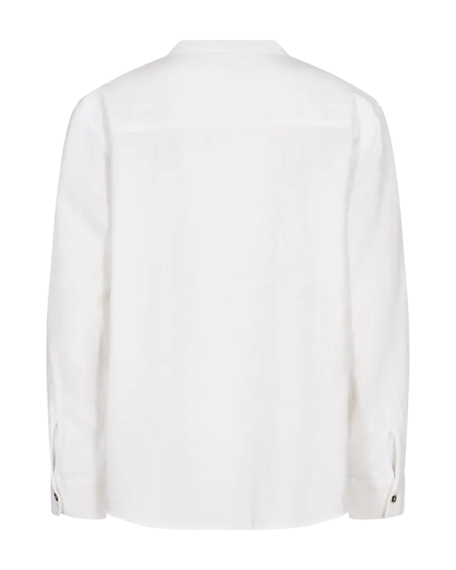 FREEQUENT Langarmbluse »FQLAVA-SHIRT« Leinenmix, mit V-Ausschnitt geschlitzt