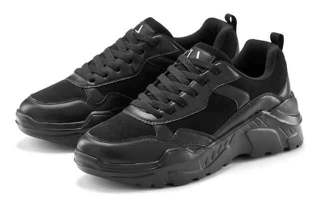 LASCANA Sneaker »Turnschuhe, Halbschuh, Sportschuh, Freizeitschuh, Schnürschuh,« mit leichter Chunky Sohle VEGAN