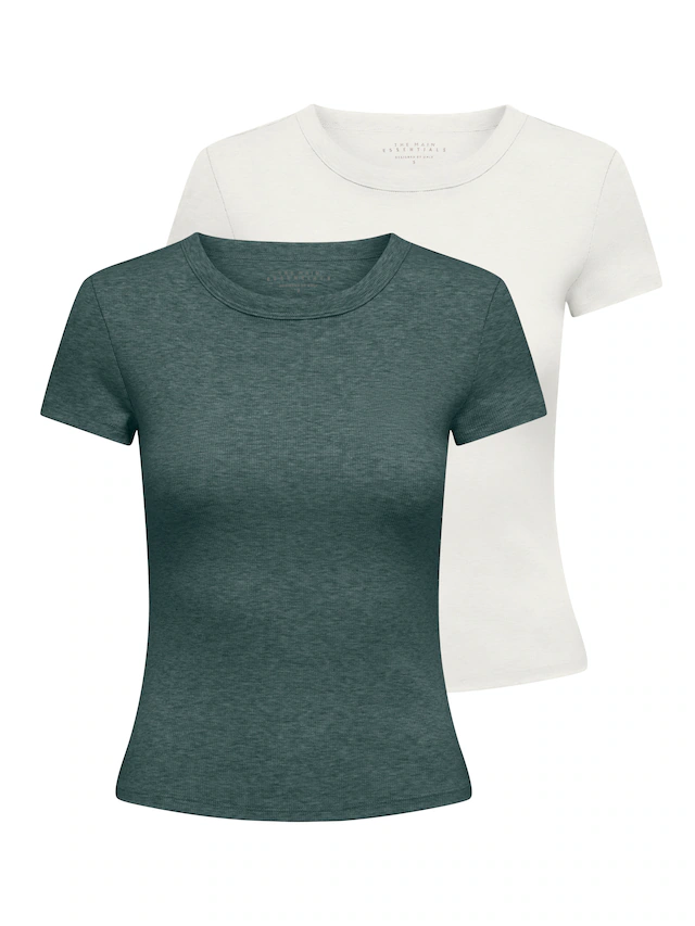 ONLY Kurzarmshirt »ONLEASY S/S TOP CS JRS 2 PACK« Packung, 2 Stk. Baumwollmischung, regular fit