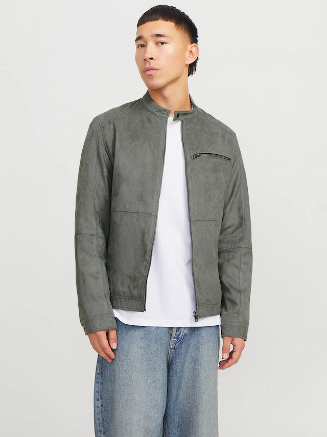 Jack & Jones Bikerjacke »JJEDYLAN mit wasserabweisender Funktion« ohne Kapuze unifarben, modisch, regular fit, Polyester
