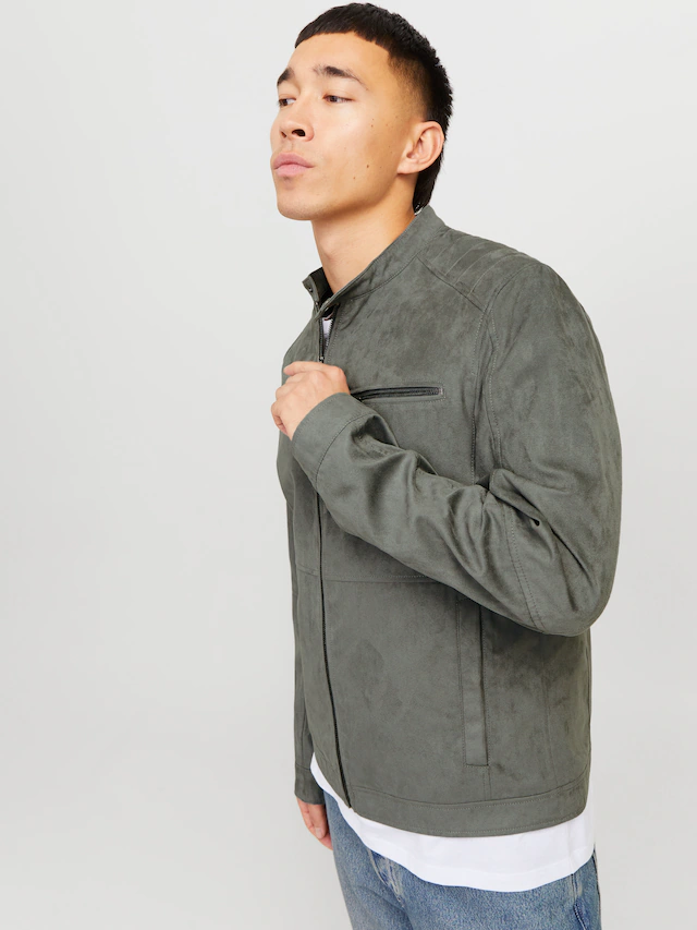 Jack & Jones Bikerjacke »JJEDYLAN mit wasserabweisender Funktion« ohne Kapuze unifarben, modisch, regular fit, Polyester