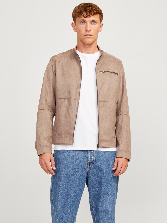 Jack & Jones Bikerjacke »JJEDYLAN mit wasserabweisender Funktion« ohne Kapuze unifarben, modisch, regular fit, Polyester