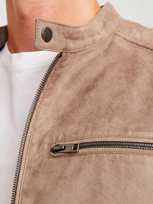 Jack & Jones Bikerjacke »JJEDYLAN mit wasserabweisender Funktion« ohne Kapuze unifarben, modisch, regular fit, Polyester