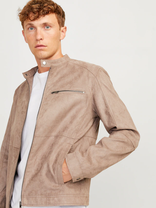 Jack & Jones Bikerjacke »JJEDYLAN mit wasserabweisender Funktion« ohne Kapuze unifarben, modisch, regular fit, Polyester