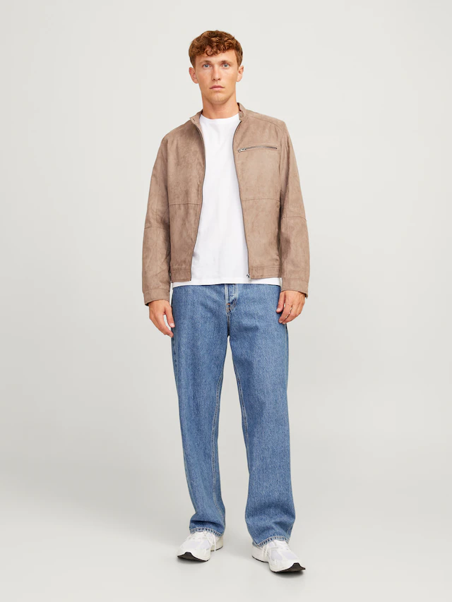 Jack & Jones Bikerjacke »JJEDYLAN mit wasserabweisender Funktion« ohne Kapuze unifarben, modisch, regular fit, Polyester
