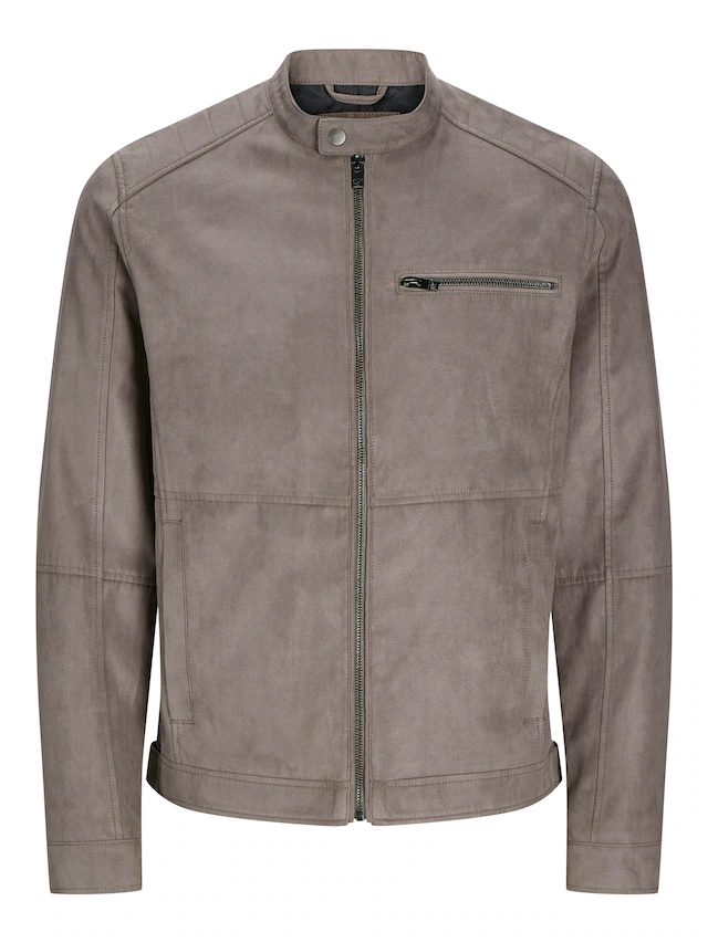Jack & Jones Bikerjacke »JJEDYLAN mit wasserabweisender Funktion« ohne Kapuze unifarben, modisch, regular fit, Polyester