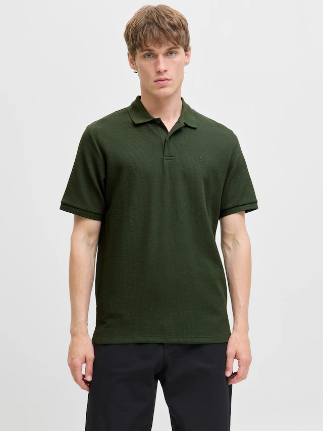 Jack & Jones »JJEAUSTIN POLO SS NOOS« Materialmix, regular fit